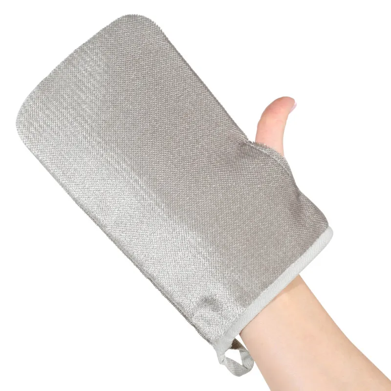 Mitten for cleaning wool, 22x13 cm, microfiber, gray, Clean, image-2