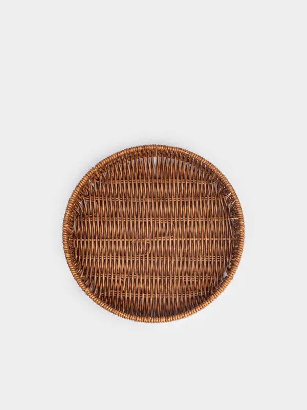 Tray, 25 cm, rattan, round, brown, Blendy, image-4
