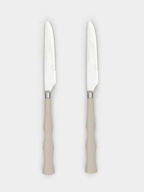 Table knife, 2 pcs, steel / plastic, beige, Bends, Toronto, image-1
