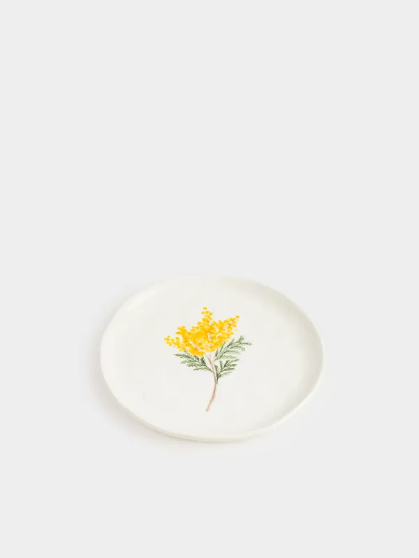 Dish, 24 cm, ceramic, white, Mimosa, Crumple print, image-2
