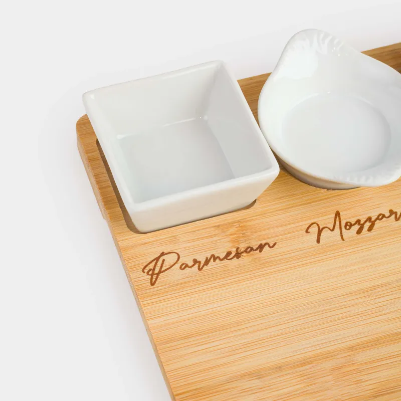 Cheese set, 7 items, dish board/bowl, ceramic / bamboo, Cheese, image-3