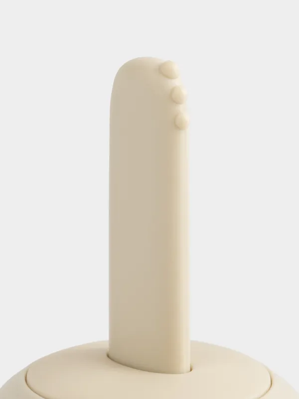 Oil container, 180 ml, with brush, glass / silicone, milky, Milk kitchen, image-3