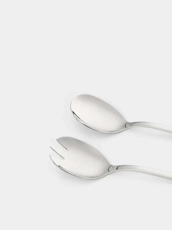 Salad serving equipment, 24 cm, 2 pr, spoon / fork, steel, Brugge, image-7