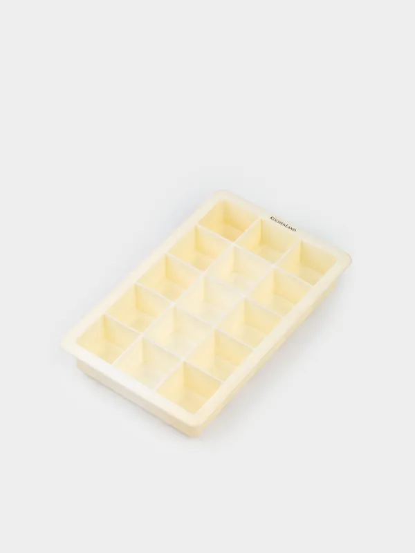 Ice mold, 18x12 cm, 15 otd, silicone, white, Soft kitchen, image-1
