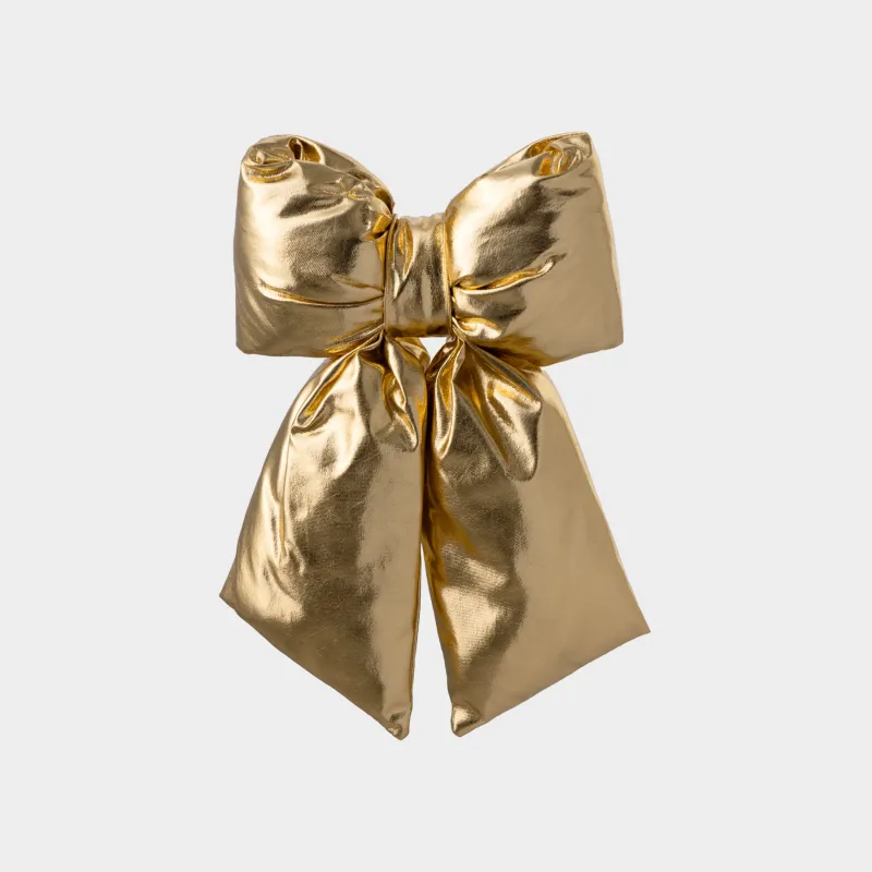 Decorative ornament, 26 cm, polyester, gold, Bow, Vogue bow