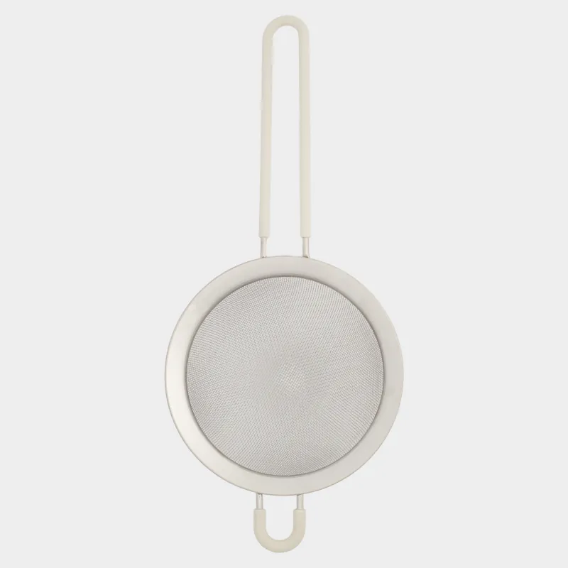 Strainer, 20 cm, with handle, steel / silicone, beige, Tammy