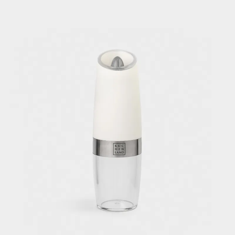 Spice mill, 20 cm, Gravity, Plastic / Acrylic, LED W, White, Spicy