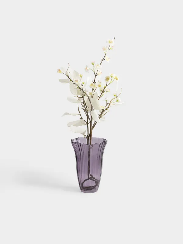 Flower vase, 25 cm, glass, purple, Ribedic, image-4
