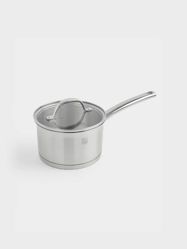 Bucket, 16 cm, 1.8 l, with lid, Silver Stone, image-1