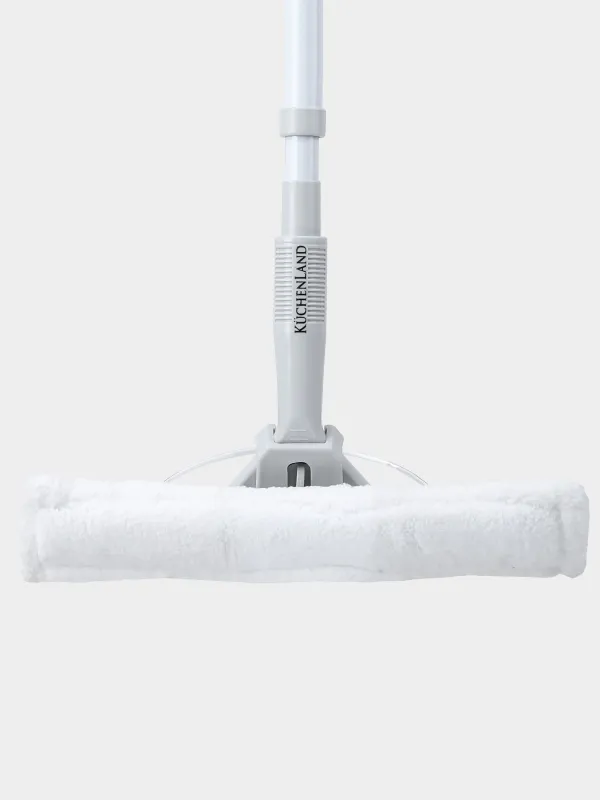 Window cleaning mop, with rag and scraper, white-grey, Clean, image-2