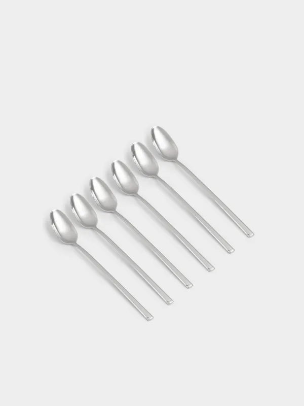 Tea spoon, 6 pcs, with long handle, steel, Madrid, image-1