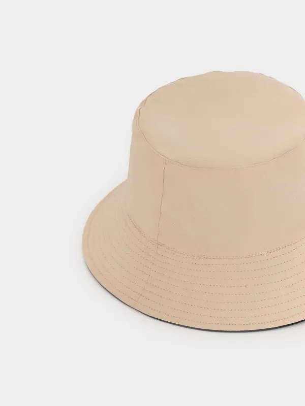 Panama hat, 57 cm, single size, double-sided, cotton, black / milk, Shore, image-2