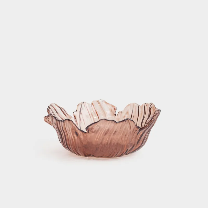 Salad bowl, 23x9 cm, 900 ml, glass, brown, Flower, Sahara