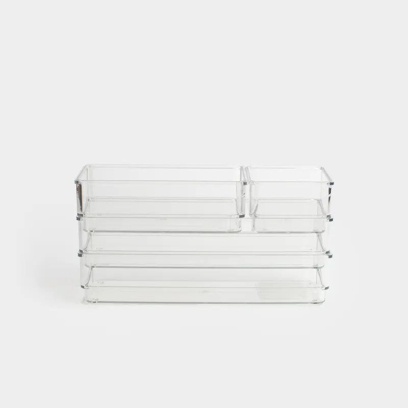 Set of organizer boxes, 4 pcs, plastic, Basic