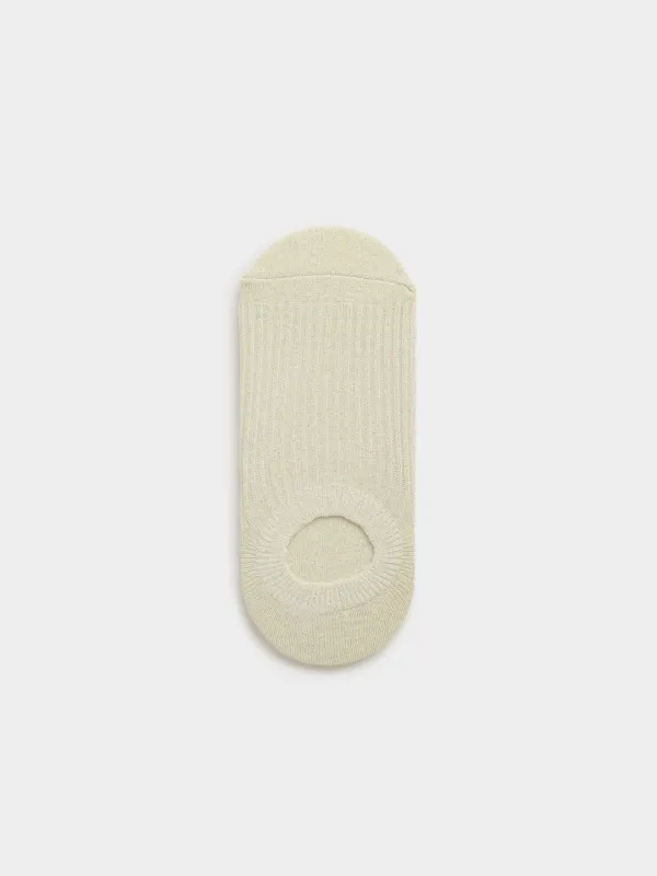 Women's no-show socks, size 36-38, cotton / nylon, light yellow, Glint, image-0