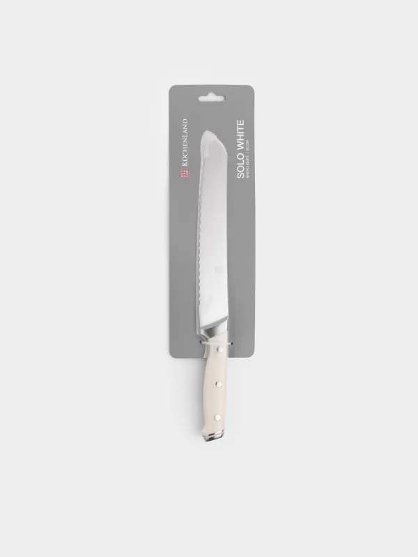 Bread knife, 20 cm, steel / plastic, white, Solo white, image-4
