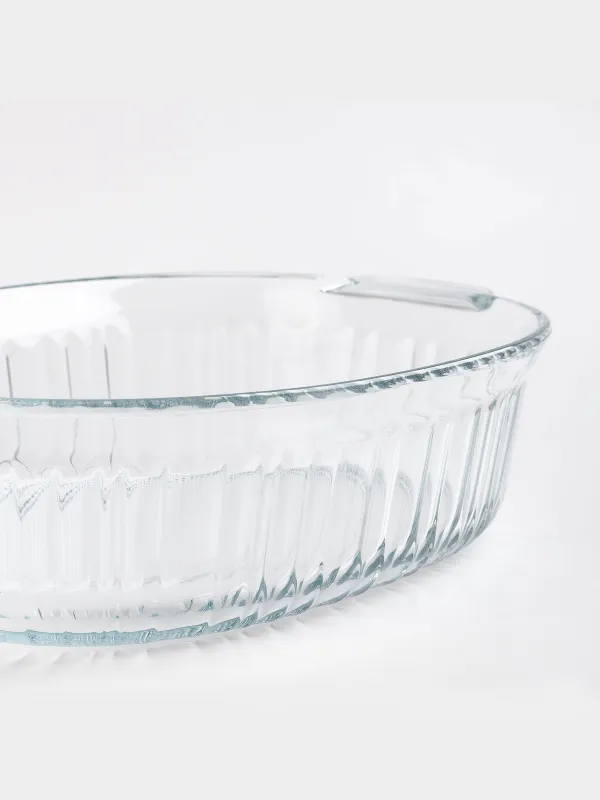 Baking dish, 27x19 cm, 1.8 L, with lid, glass T, Oval, Cook ribbed, image-6