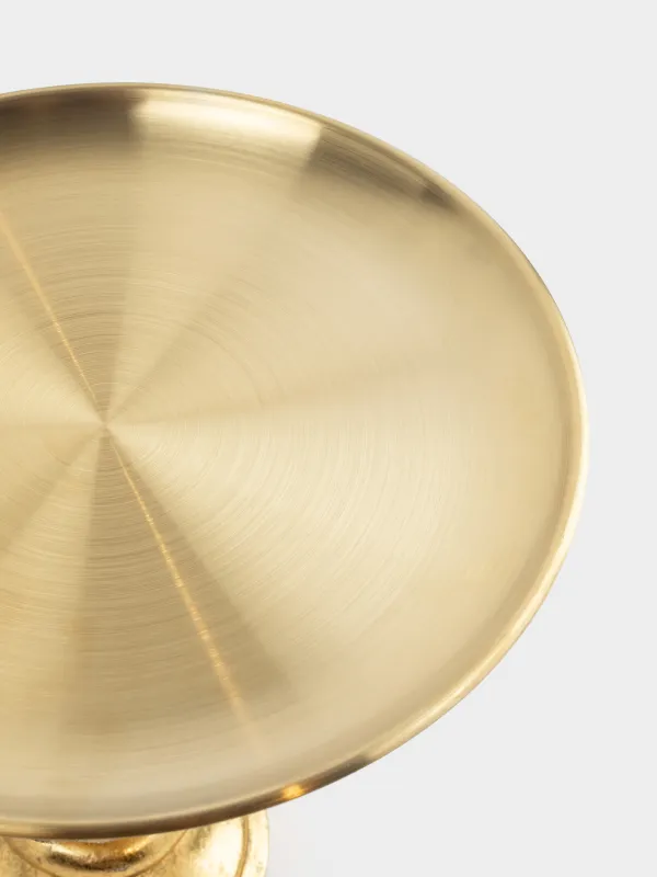 Decorative dish, 27x19 cm, on a leg, steel / polyresin, golden, Horse, Horse gold, image-5