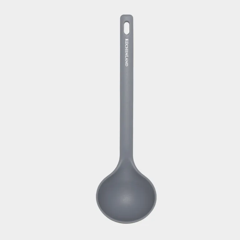 Ladle, 30 cm, silicone, grey, Grey steel