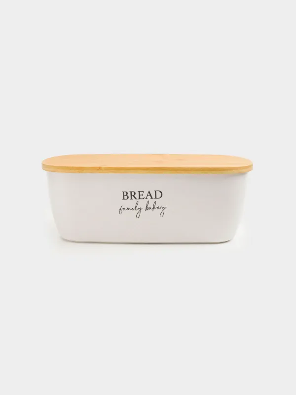 Bread box, 37x21x13 cm, with cutting board, bamboo, oval, Dairy, Bread/Bakery, Course, image-0