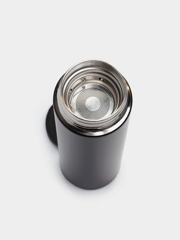 Thermos flask, 500 ml, with thermometer, steel / plastic, black, Celsius, image-4