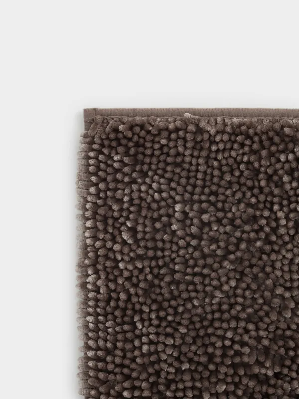 Bathroom mat, 50x80 / 50x50 cm, 2 pcs, Anti-slip, Polyester, Brown, Fluffy, image-4