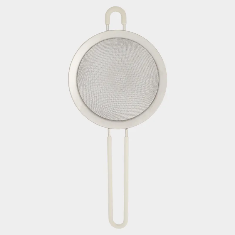 Strainer, 20 cm, with handle, steel / silicone, beige, Tammy