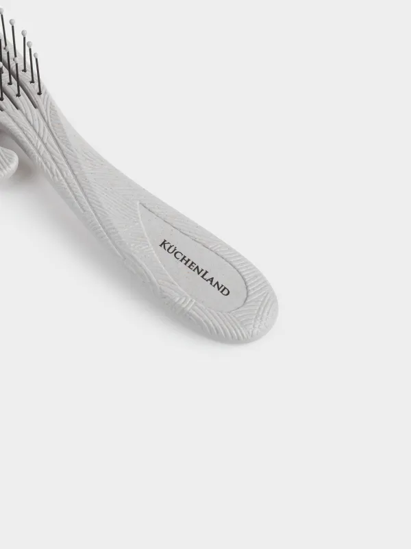 Hair massage comb, 22 cm, vegetable fiber / plastic, gray-blue, Zipo, image-2