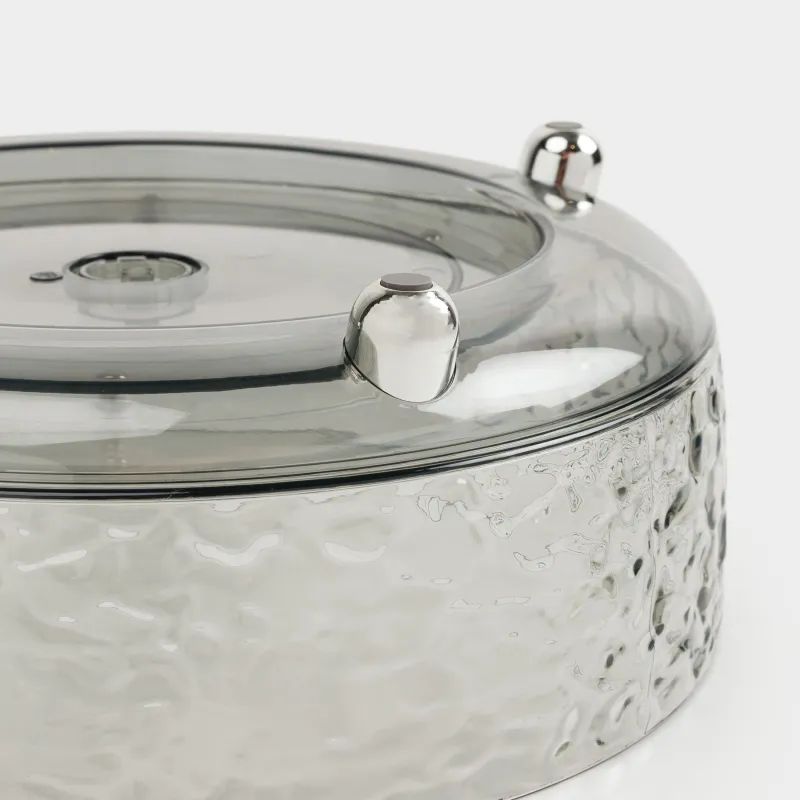 Organizer for cosmetics, 23x9 cm, on legs, rotating, plastic, gray, Renaissance clear, image-4