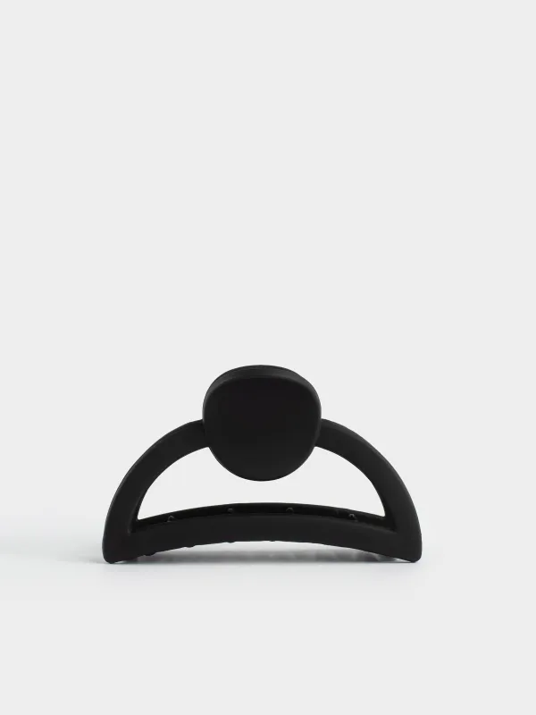 Hair clip, 9 cm, plastic, black, Crab, Basic, image-3