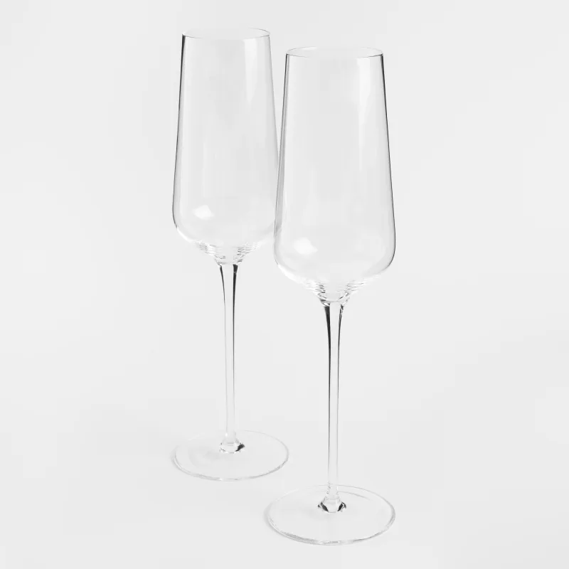 Champagne glass, 300 ml, 2 pcs, crystal glass, Ferentino, image-1