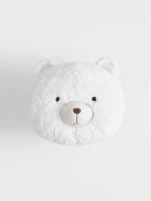 Decorative pillow, 30x25 cm, plush, white, Bear, Bear, image-0