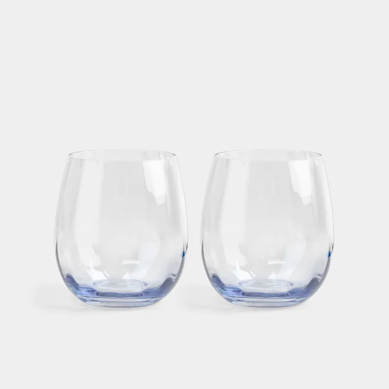 Glass, 10 cm, 450 ml, 2 pcs, glass, blue, Filo R color