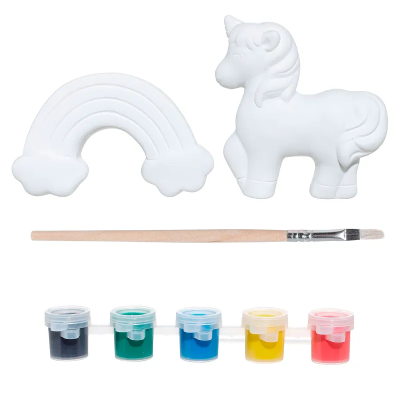 Creative kit, 2 pcs, painting, ceramics, Unicorn and Rainbow, Unicorn, image-0
