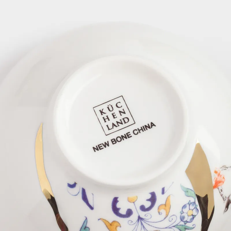 Bowl, 13x6 cm, 400 ml, porcelain N, white and gold, Kintsugi, Kintsugi, image-3