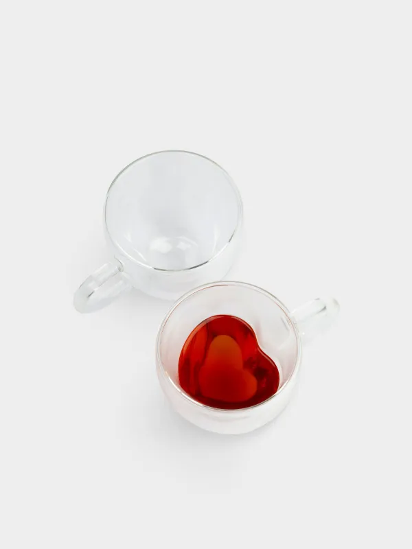 Mug, 250 ml, 2 pcs, glass B, Heart, Air Shape, image-7