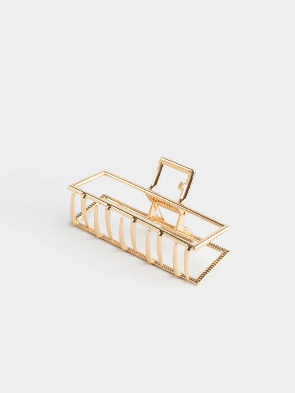 Hair clip, 9 cm, metal, golden, Crab, Fantastic gold, image-1