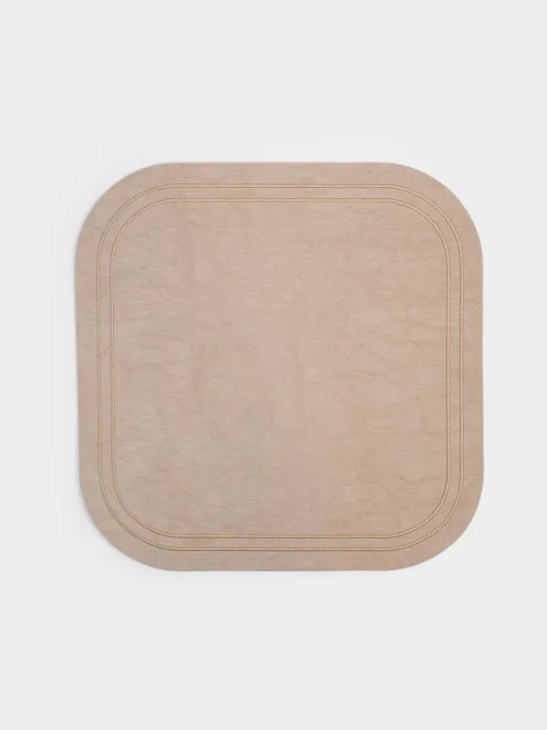 Placemat, 33x33 cm, PVC / polyester, square, beige, Rock vintage, image-0