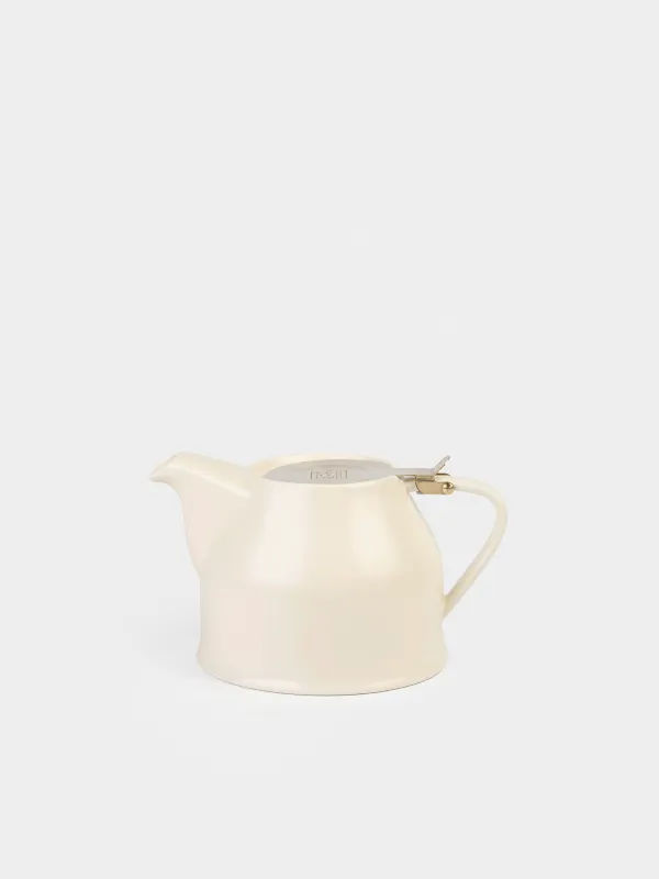 Teapot, 1 l, ceramic / steel, milky-golden, Kettle ceramo, image-0