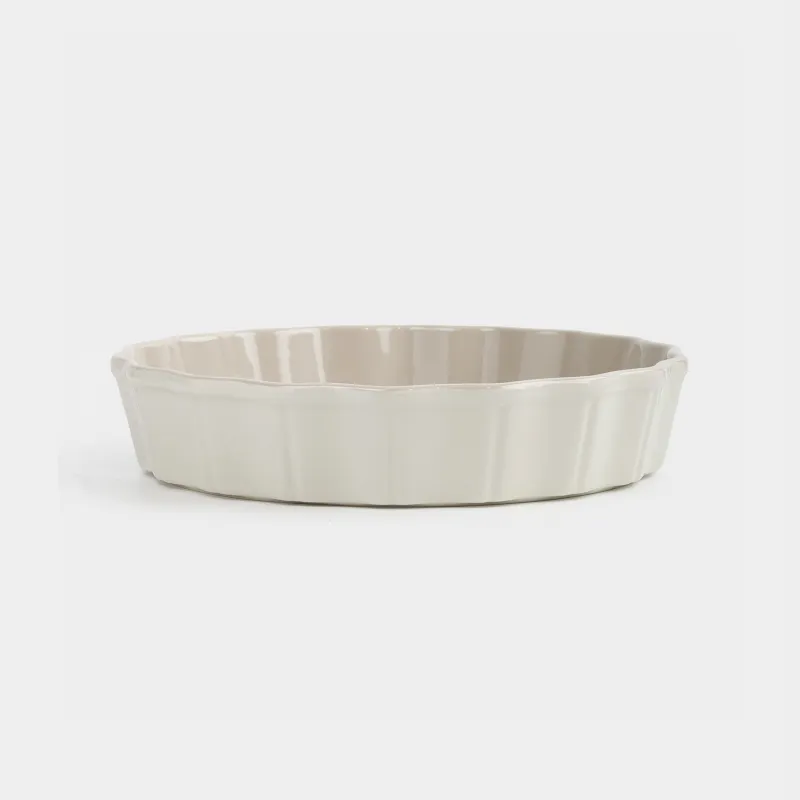 Baking dish, 24 cm, ceramic, round, milky beige, Cakes new