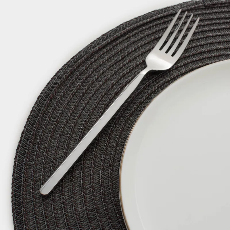 Placemat, 38 cm, polypropylene/PET, Round, Graphite, Basic, image-8