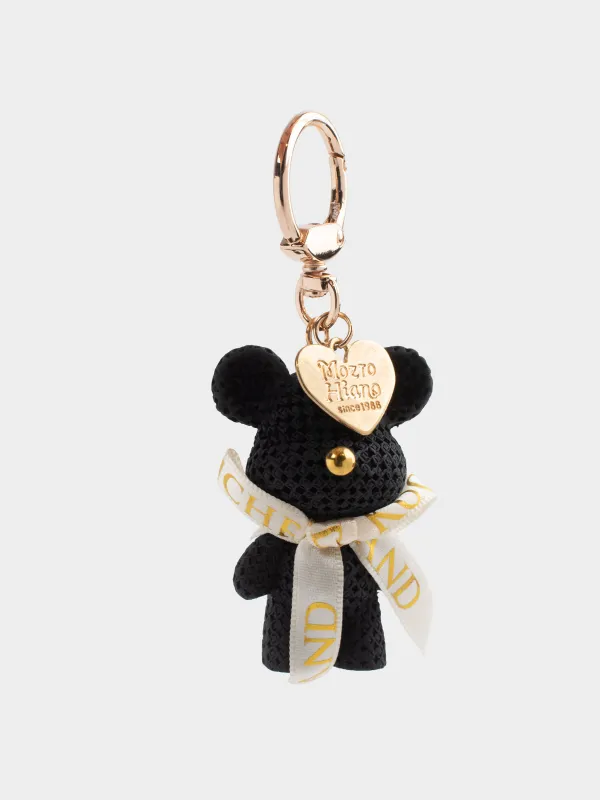 Keychain, 11 cm, plastic / metal, black, Bear, Bear