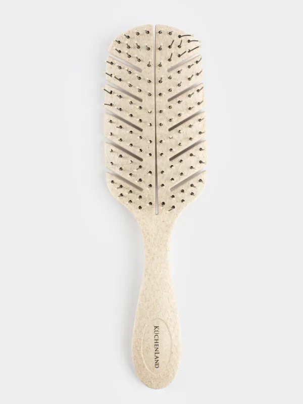 Hair massage comb, 23 cm, vegetable fiber / plastic, beige, Demo