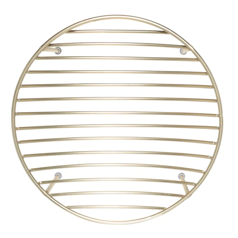 Fruit basket, 26 cm, with legs, metal, golden, Twist gold, image-2