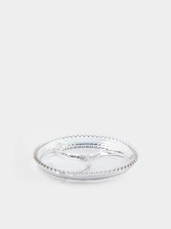 Menagerie, 23 cm, 3 otd, glass, round, mother-of-pearl, Moon, image-0