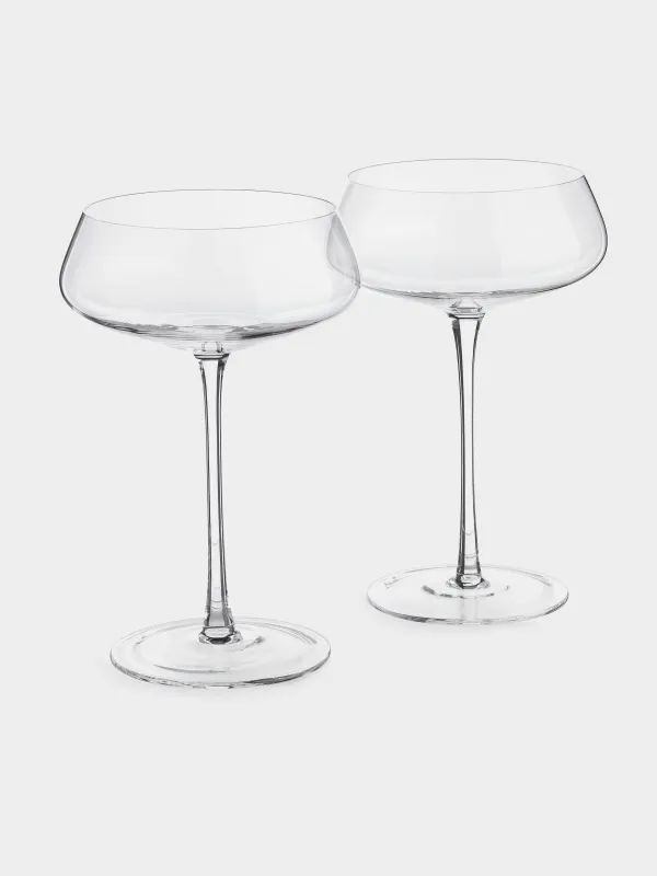 Champagne coupe glass, 300 ml, 2 pcs, crystal glass, Sondrio, image-1