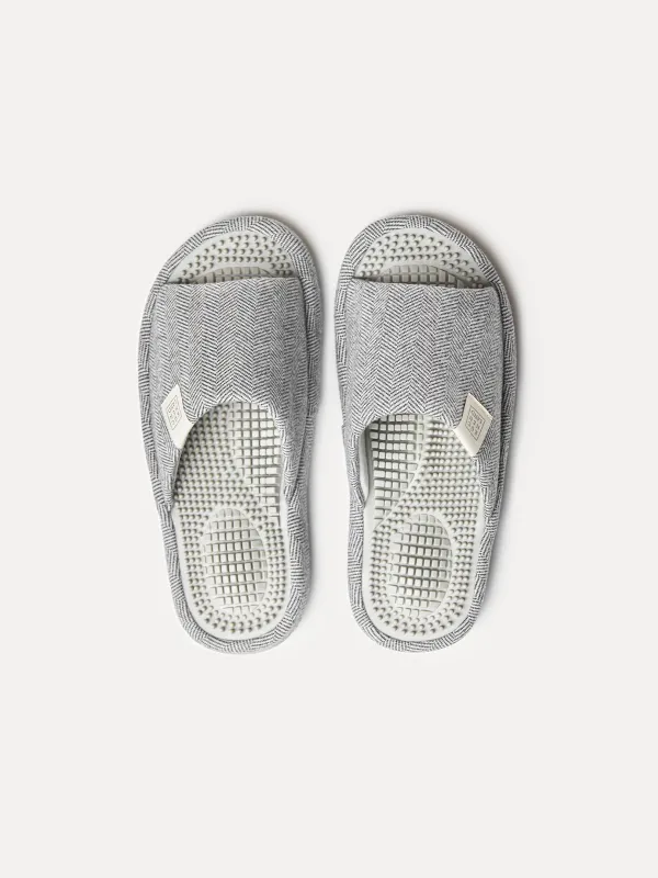 Men's slippers, home, size 40-41, polyester / rubber, gray, Lint, image-1