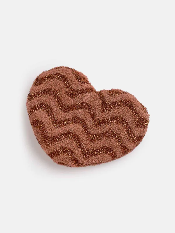 Dish washing sponge, 13x10 cm, double-stranded, polyester / foam, bronze, Heart, Clean, image-2