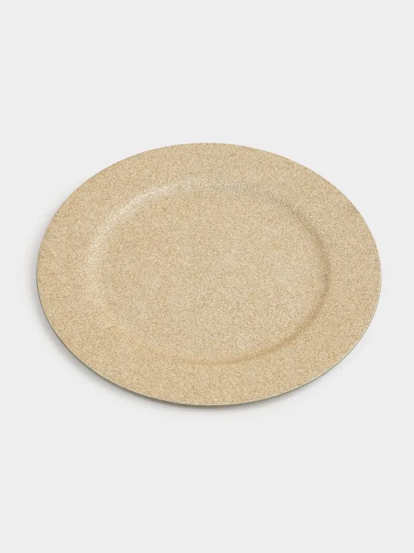 Charger plate, 33 cm, plastic, silver, plastic sparkle, image-1