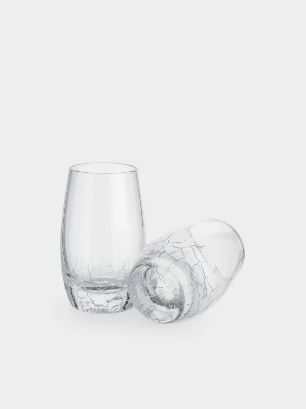Drinking glass, 70 ml, 4 pcs, glass, Craquelure, Ice, image-2